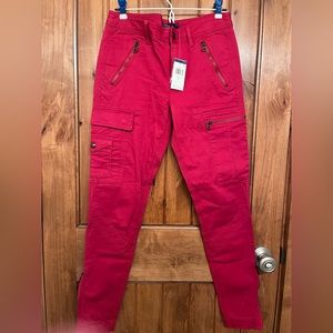 Polo Ralph Lauren skinny cargo ankle zip jean in red